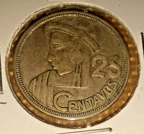 25 Centavos Guatemala 1955 - Argento - XF