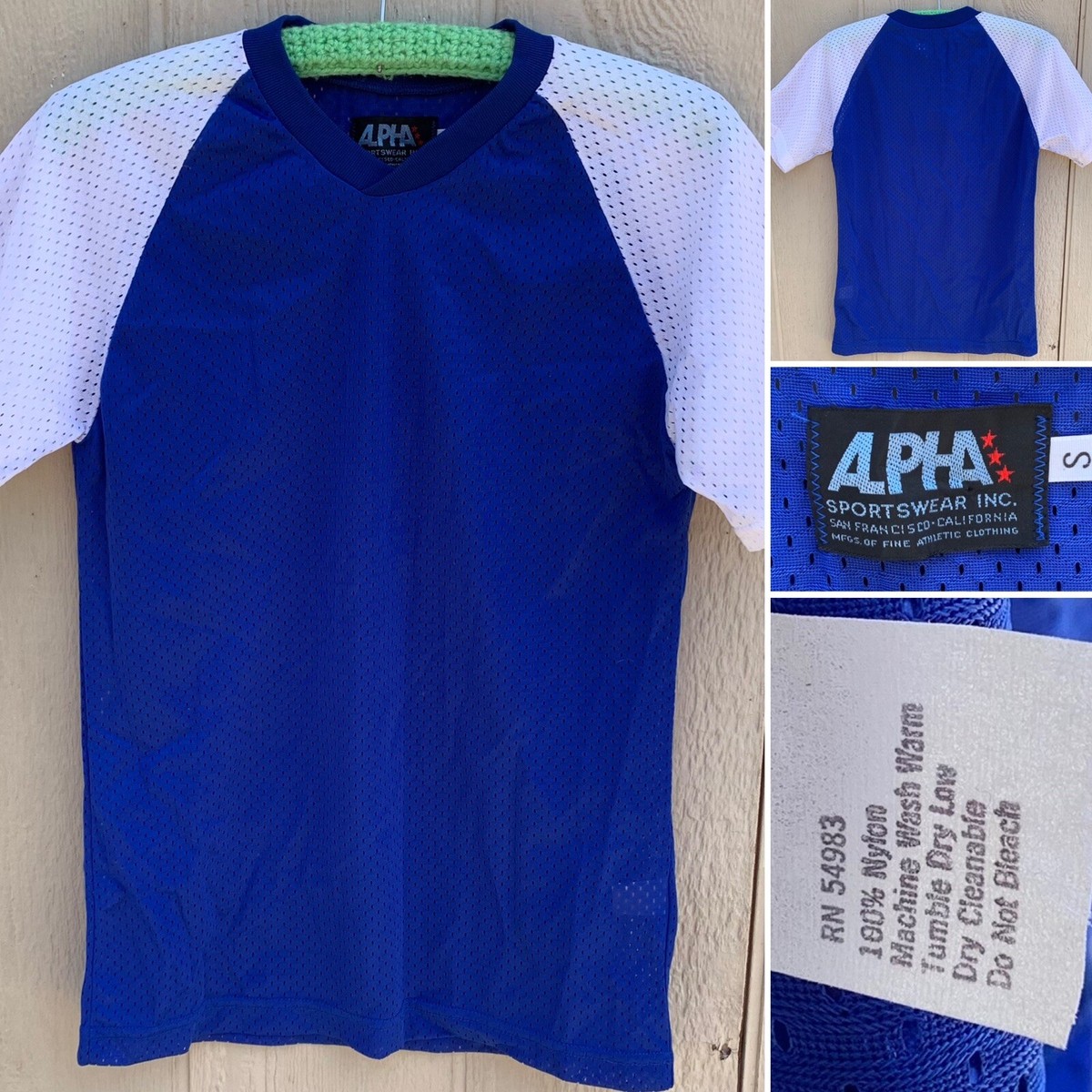 F. vintage Alpha Sportswear Inc San Francisco mesh nylon jersey