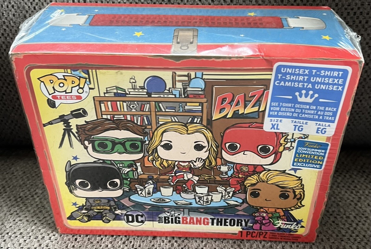 Funko Pop! Tees DC Big Bang Theory T-Shirt - Bazinga NYCC