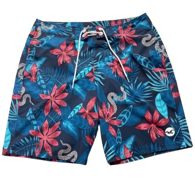 Hollister Mens Size 32 Epic Flex Stretch Board Swim Shorts w Pockets  Tropical