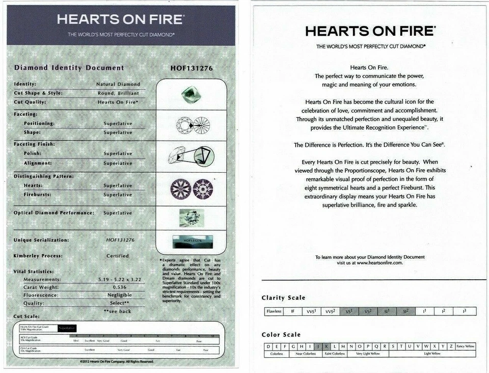 Anillo de compromiso redondo de diamantes serenidad Hearts on Fire de oro blanco de 18 k de 0,53 quilates Foto 3 de 4