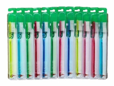 12 Pk GUM 411 Classic Full size (4 rows) brushes Soft Toothbrush With Rubber Tip