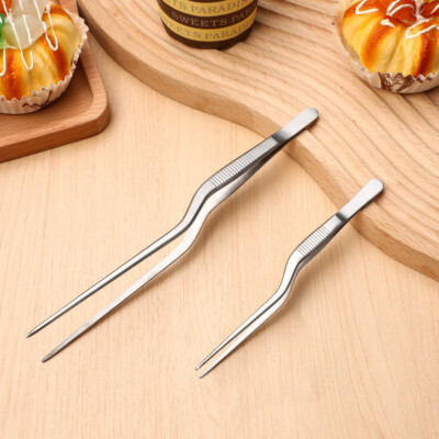 2 Pcs Stainless Steel Tweezers Kitchen Tongs for Cooking Food Miss