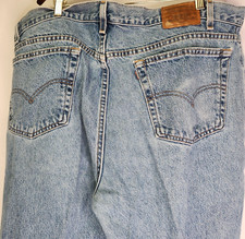 Levis Jeans Mens 44x30 Black Denim 545 Loose Fit Brown Tab Made in USA Vtg 1990s