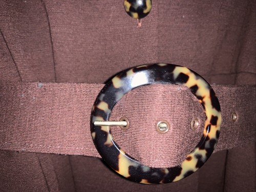 VTG Brooks Brothers Size 4 Virgin Wool Dress Brown Career Pockets Lined Belted - Picture 8 of 9