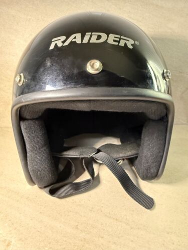 Motorcycle Helmet RAIDER A-611 Men’s Open Face DOT Approved GLOSS BLACK Size L