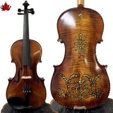 Stradivari Song Maestro 4/4 Violin,Inlay shell flower on back, Good sound