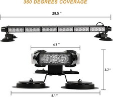 Luce Di Emergenza Per Auto 8 LED - Lampeggiante, 12V, Con Ventose, Per Parabrezza - Foto 3