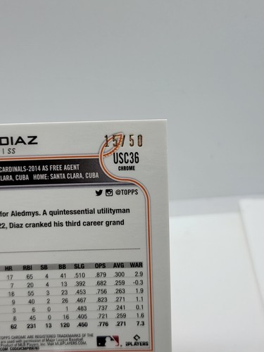 Aledmys Diaz 2021 Topps Chrome Gold /50 Astros - Picture 3 of 3