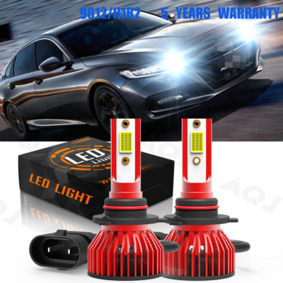 AQJ  2-sides  9012 LED High/ Low Beam Headlight Bulbs  20000LM  White  beam