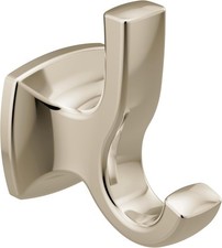 YB5103NL Voss Double Robe Hook, Polished Nickel