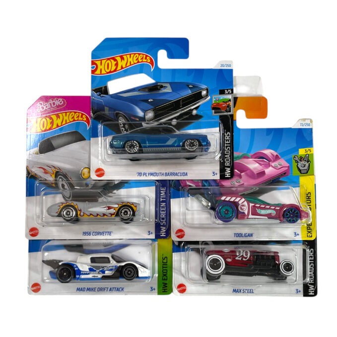 Set Modellini Auto Hotwheels 1/64 5x Hot Road-Muscle Car