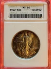 1942 Walking Liberty Half Dollar – ANACS MS64 – Old Soap Box Holder