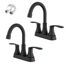 Bathroom Sink Faucet 4 inch Centerset Stainless Steel Vanity Mixer Tap 2 Pack
