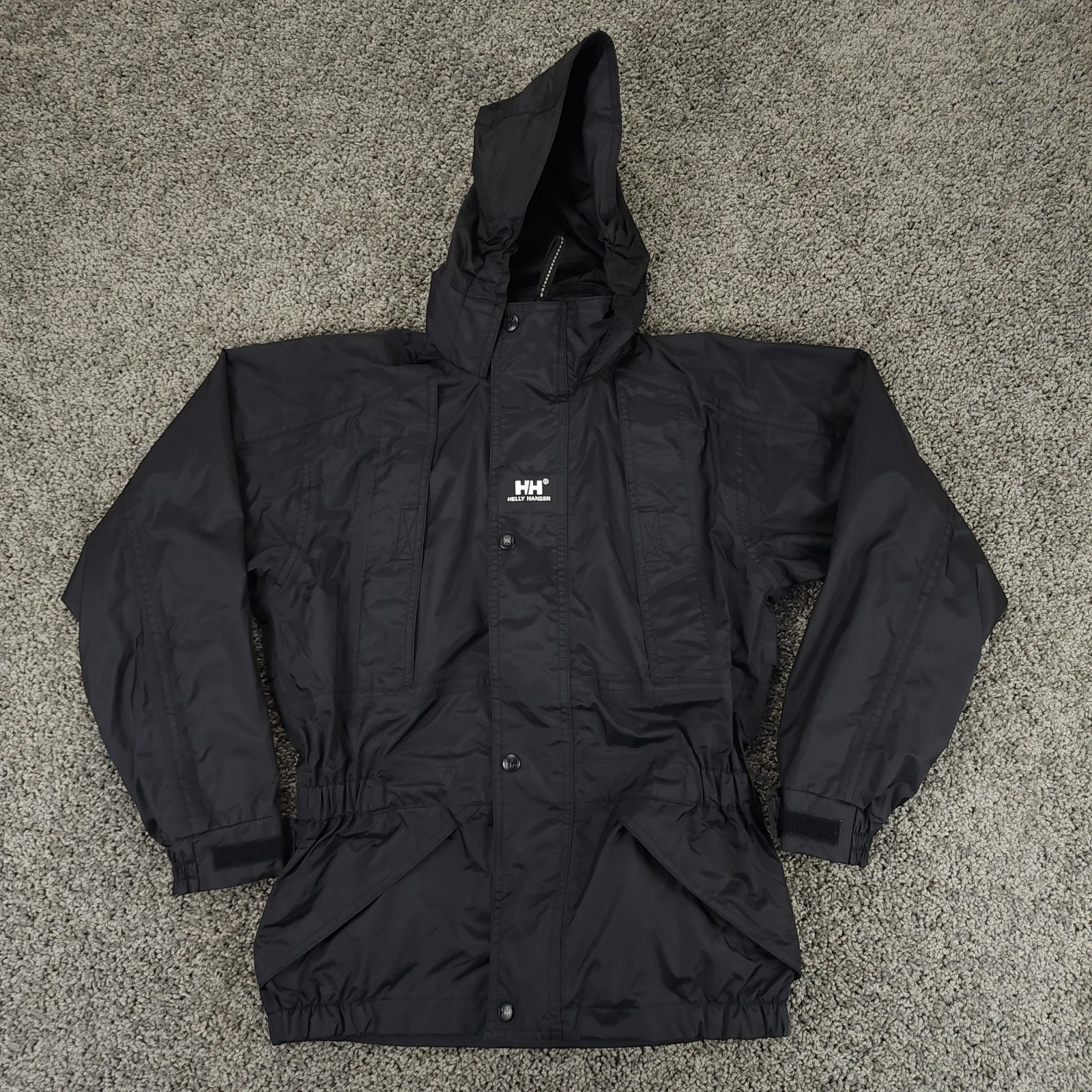 Helly Hansen Jacket Kids 10 Yrs Black Tech Packable Rain Windbreaker Full Zip