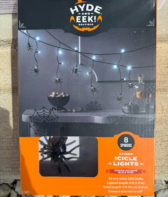 Hyde and Eek LED Spider Icicle Lights LED Indoor / outdoor 6 ft lighted length