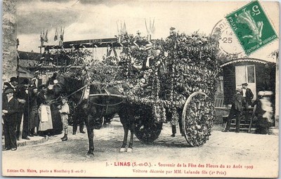 91 LINAS - Andenken an das Blumenfest 1909 (links gefaltet)