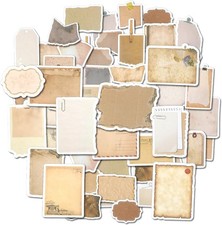 JIEYAO 80 Pcs Vintage Scrapbook Paper Stickers, Retro Label Sticker for Scrapbo