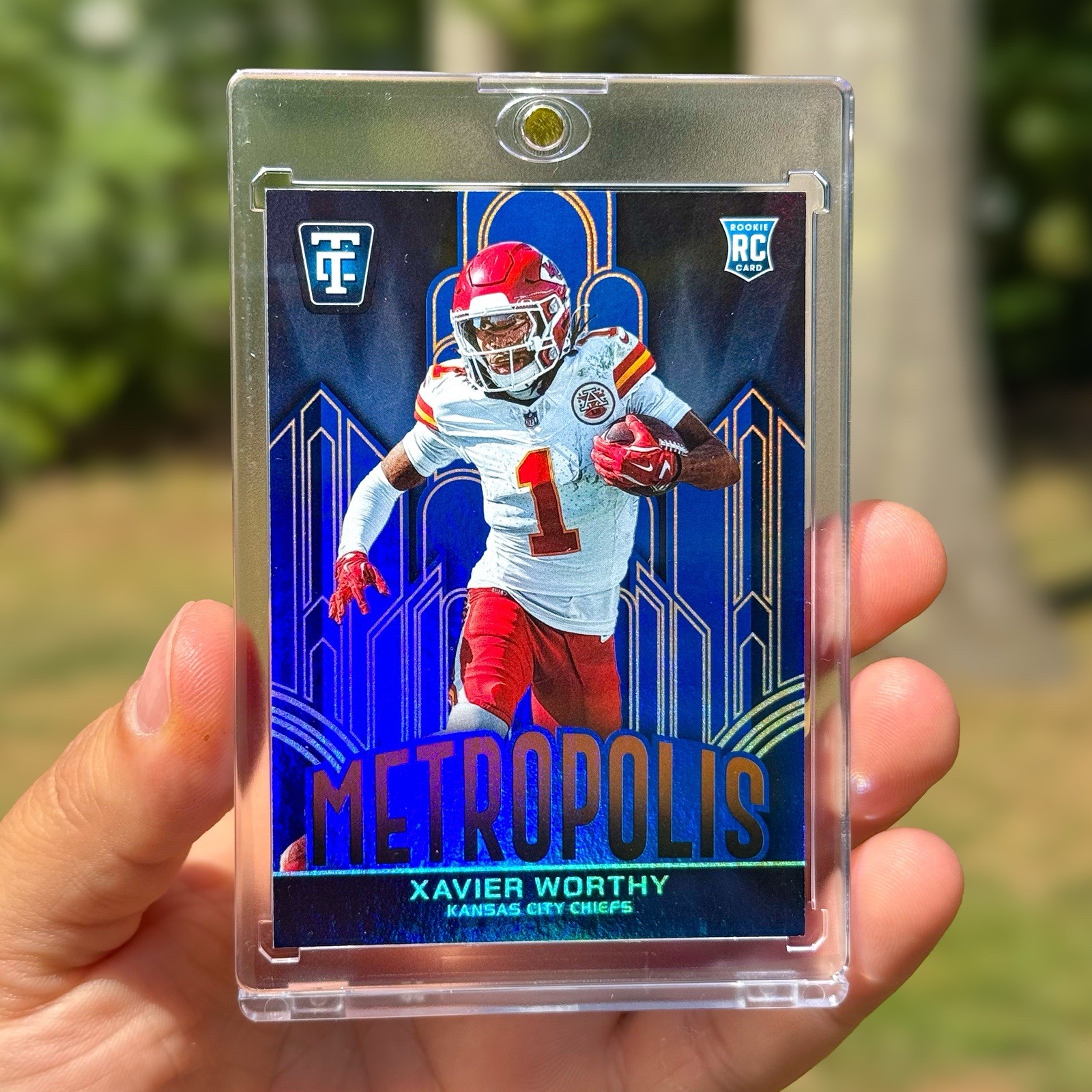 Xavier Worthy Panini Totally Certified Metropolis Mirror #20 Mirror Platinum Gold