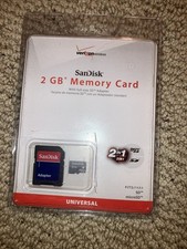 NEW SanDisk 2 GB Memory Card Full Size SD Adapter Verizon Wireless 2 in 1