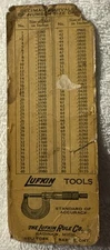 1 The Lufkin Tools Machinist Chart Card for Decimal Equivalents of Drills  vtg