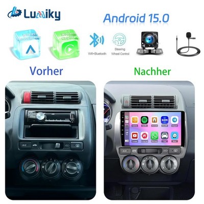 64G Android15 Autoradio für Honda Fit Jazz Carplay WiFi Bluetooth GPS Player Kam