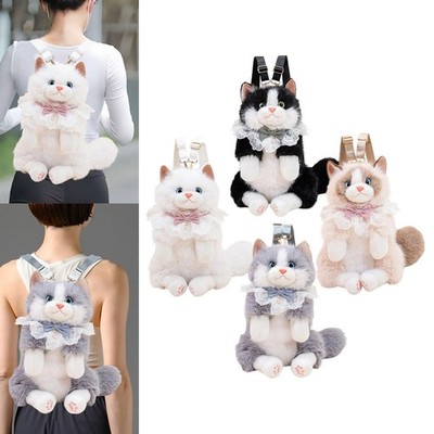 Ragdoll Rucksack in Katzenform Cartoon realistisch leicht Plüschtier Rucksack