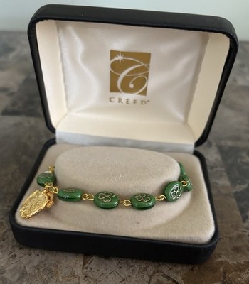 Creed Jewelry Bracelet Imprint Shamrock Green/Gold Rosary Celtic Collegiate New