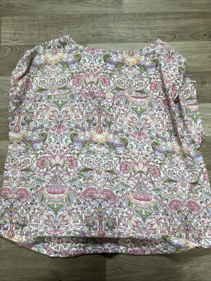 Top de algodón floral rosa Next x Morris & Co para mujer talla 14 Foto 4 de 4