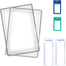  2PACK Large Full Page 3X Premium Magnifying Sheet Fresnel Lens, Bonus Ruler Ma