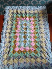 Vtg Handmade Baby Quilt 52 X 39
