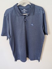 NEW Tommy Bahama Coastline Men's L Navy Stripe Polo Lightweight Breathable Golf