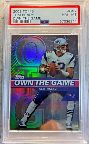 2002 TOPPS TOM BRADY OWN THE GAME INSERT #OG7 PSA NM-MINT 8 LOW POP GOAT