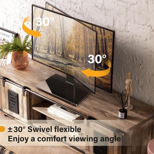 Universal TV Stand for 27-65 Inch LED LCD TV Swivel Table Top TV Stand with 30 D - Picture 3 of 7