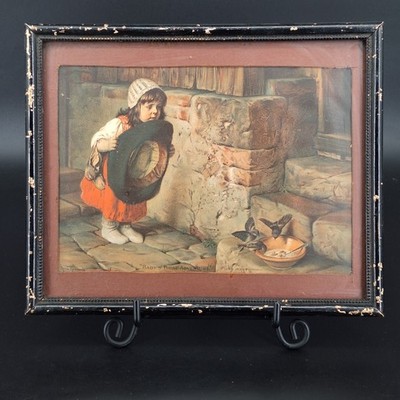 Hermann Kaulbach Baby's First Adventure 1899 Lithograph Framed Print