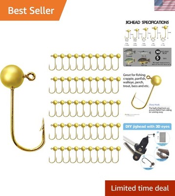 50pcs Fly Tying Jig Heads 1/32 oz Jig Head Small Fishing Hooks Lure Making Kit