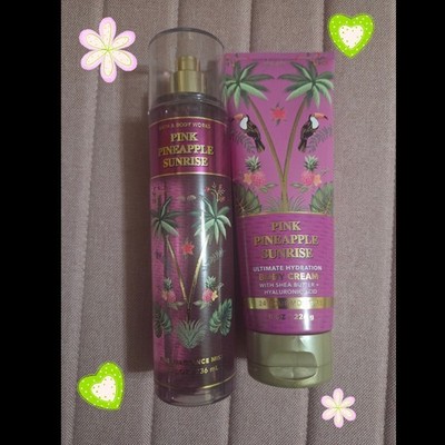 Bath & Body Works Pink Pineapple Sunrise Moisturizing Body Cream & Mist Set
