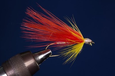 Fliegentom Streamer Maraboustreamer rot-gelb