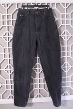 Vintage Lee Jeans Womens 14 Black Charcoal USA Made Denim High Waist 90s 30x31