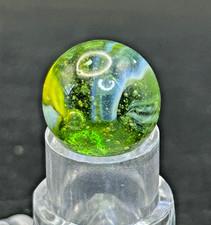 Vintage Peltier NLR Antifreeze Marble, Green/Yellow, UV Reactive, .60" Mint, P29