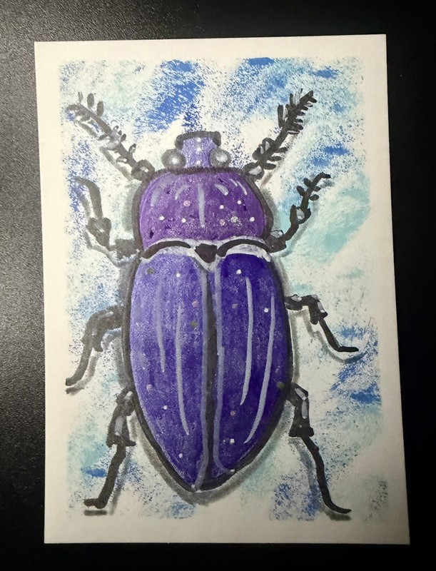 ACEO “Purple Beets” Original ACEO (Art Cards, Editions & Originals) –Artwork