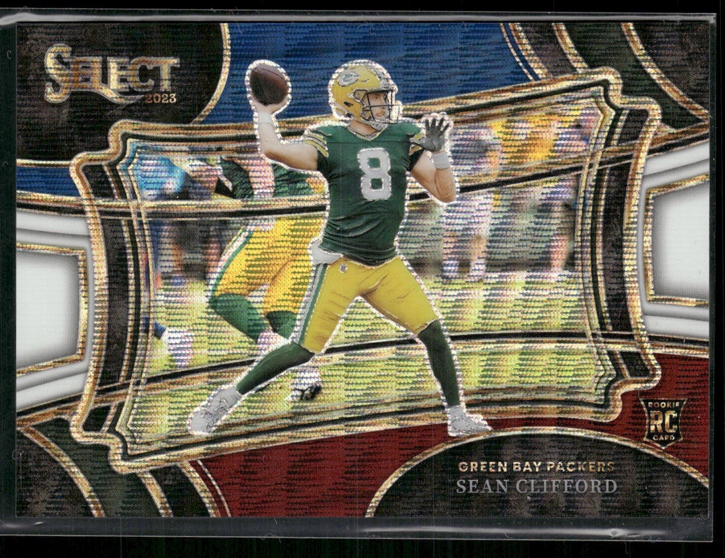 Sean Clifford 2023 Panini Select #334 Tri-Color Prizms /75 Rookie Packers