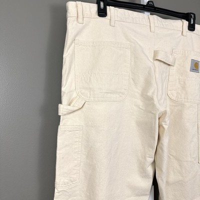 Vintage Carhartt Pants Men 44x32 Drill Painter Carpenter B05 NAT