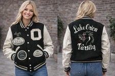 🐉Vtg 1980's High School Varsity Jacket Men's 44 Letterman PATCHES~LO DRAGONS MI