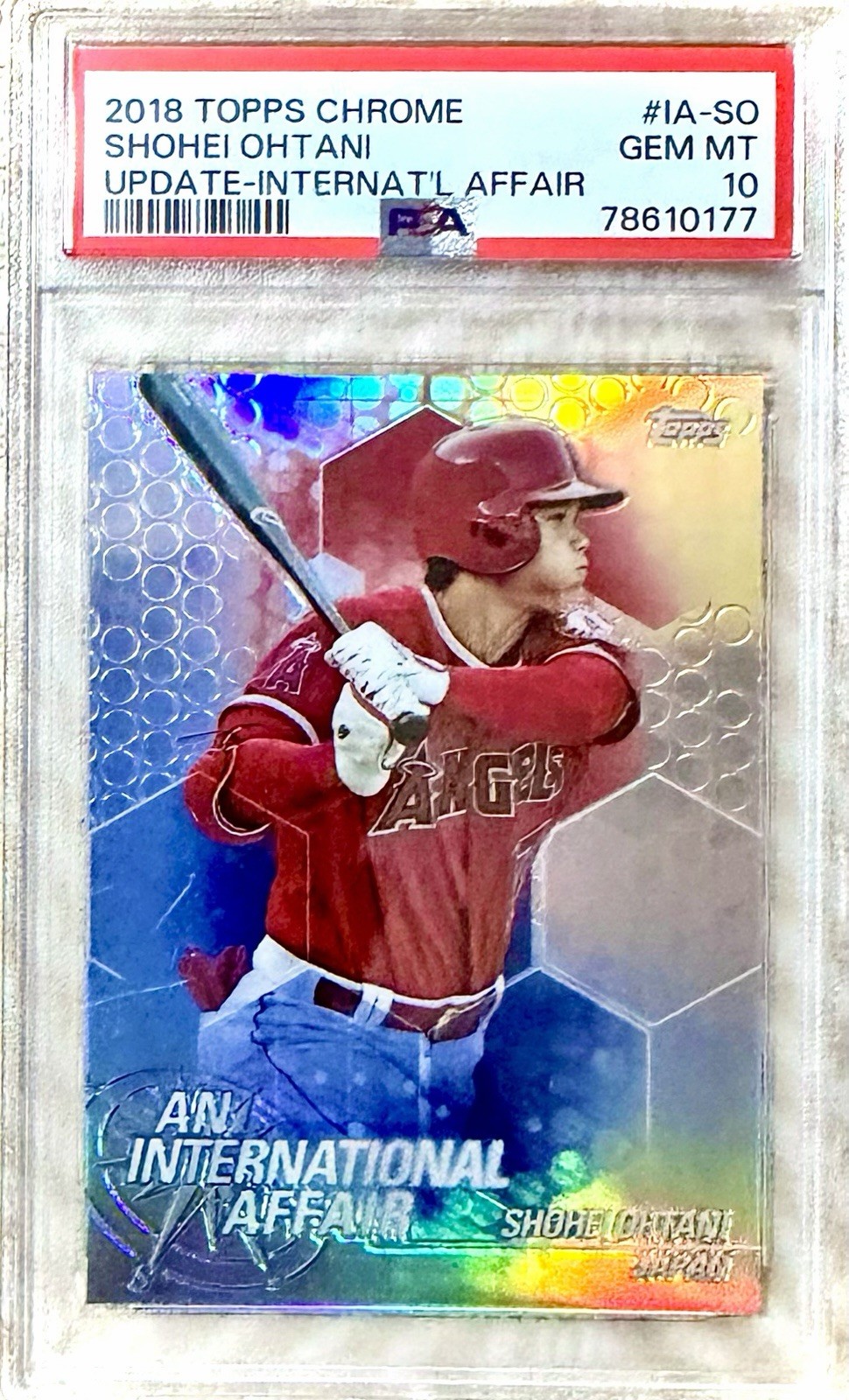 SHOHEI OHTANI PSA 10 2018 TOPPS CHROME UPDATE #IA-SO AN INTERNATIONAL AFFAIR RC