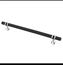 Alzassbg 10 Pack Matt Black and Silver Cabinet Pulls, 10Inch(254mm) Hole Centers