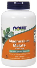 Now Foods Magnesium Malate - 1000mg - 180 Tablets for Nervous System Support 0.17 per thousand milligrams