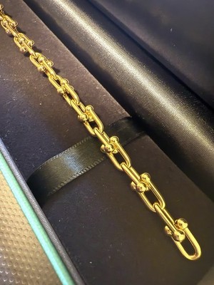 Tiffany Co 18k Gold HardWear Small Link Bracelet 7.5” Fits Up To6