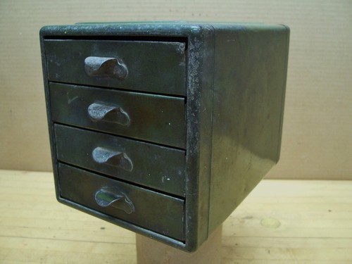 Vintage Small Green Industrial Tool Parts Storage Bin 4 Drawer Organizer Cabinet