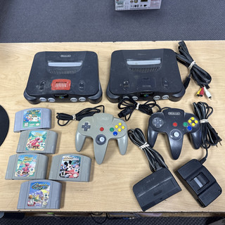 Nintendo N64 LOT 2 Consoles And Game Lot X2 Controllers X5 Games UNTESTED
